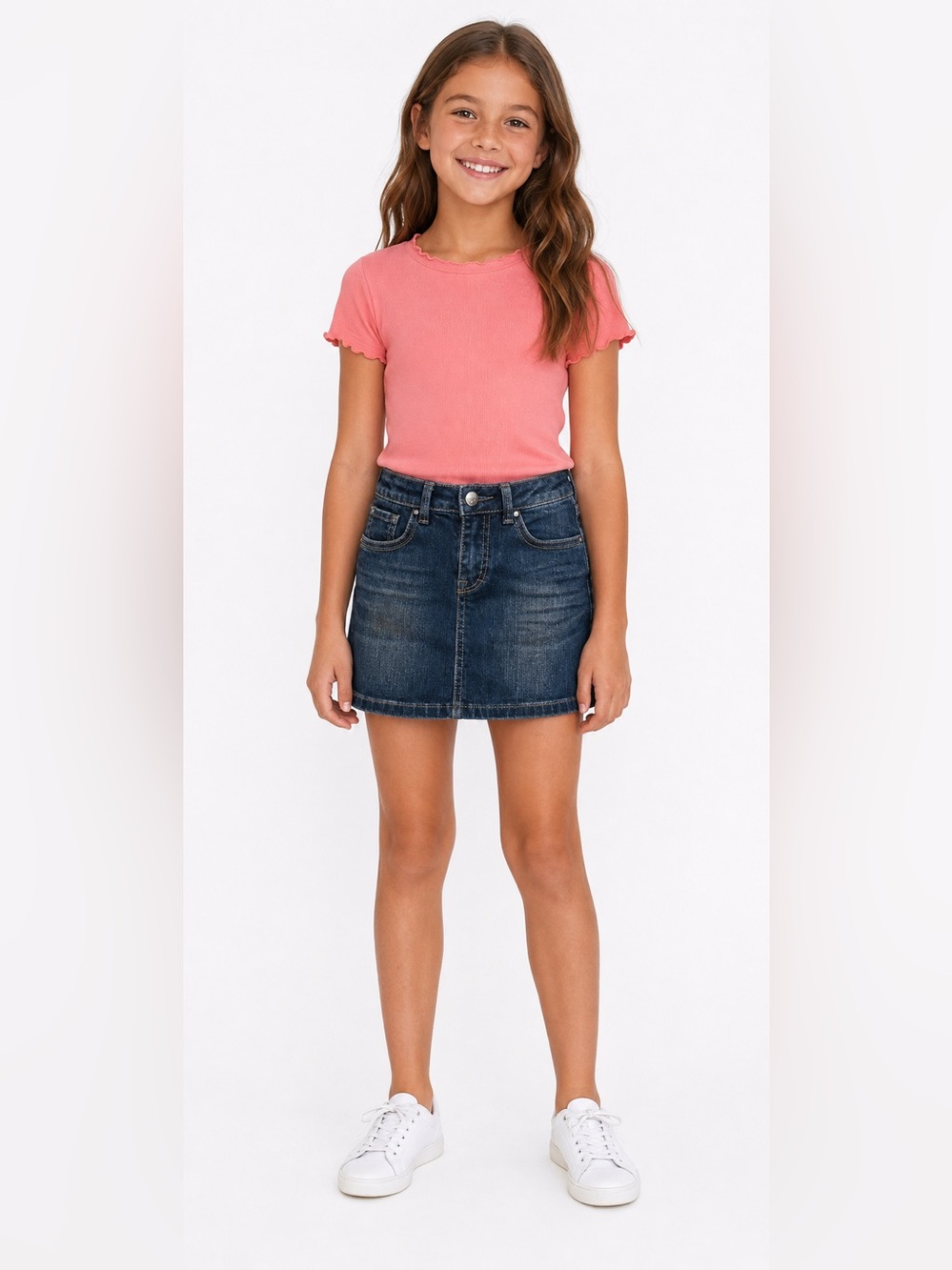 Cherokee GIrls Blue Jean Denim Mini Skirt Pockets Size Medium